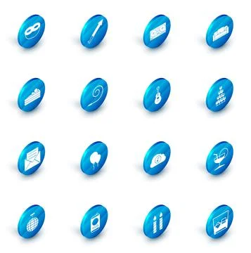 Set Firework rocket, DJ remote for playing and mixing music, Sofa, Cake Stockillustratie