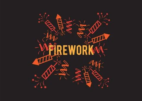 Set of fireworks. Brightly celebration firework balls Stock Illustration