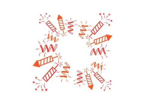 Set of fireworks. Brightly celebration firework balls vector Stock Illustration