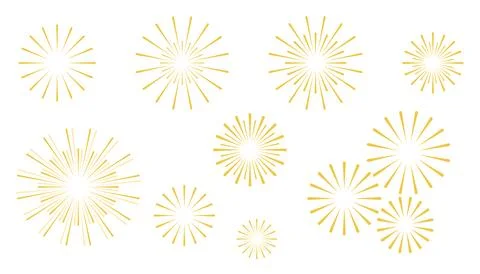 Set of fireworks explosions vector elements Stockillustratie