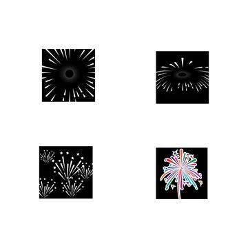 Set Fireworks Logo Template vector symbol 库存插图