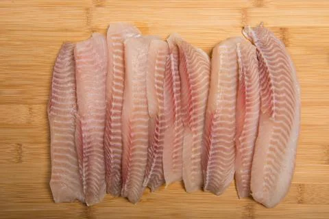Set of Fish Fresh Fillets Stock Photos