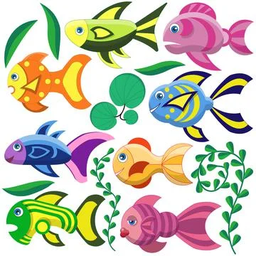 A set of fish. Stock Illustration