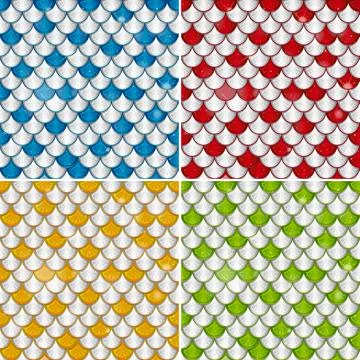 Set of fish scale seamless pattern background Stock Illustration