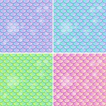 Set of fish scale seamless pattern background Ilustración de archivo