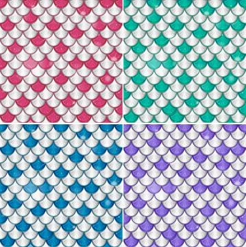 Set of fish scale seamless pattern background Stock Illustration