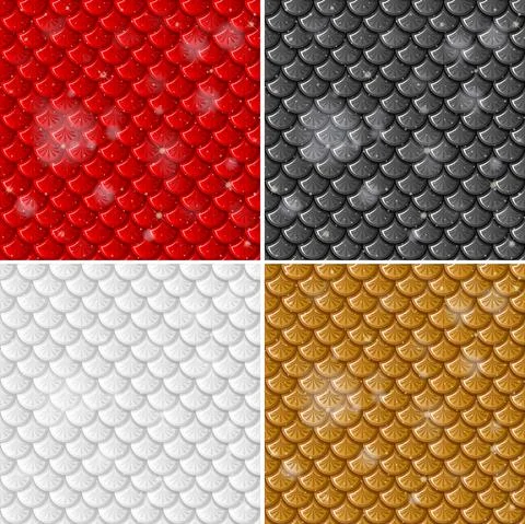 Set of fish scale seamless pattern background 스톡 일러스트