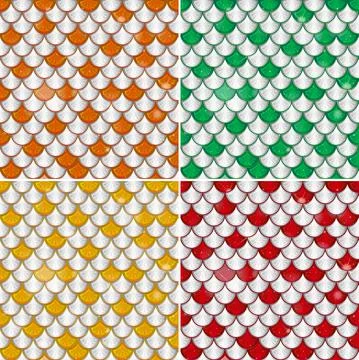 Set of fish scale seamless pattern background Stock Illustration