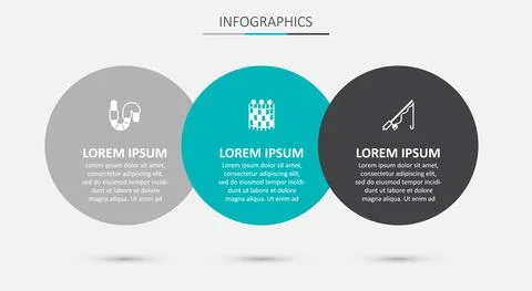 Set Fishing net pattern, Worm and rod. Business infographic template. Vector Stock Illustration