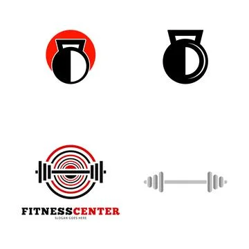 Set of Fitness Center Icon Vector Logo Template Illustration Design Stock Illustration