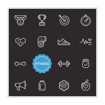 Set of Fitness Vector Illustration Elements can be used as Logo or Icon in pr イラスト素材