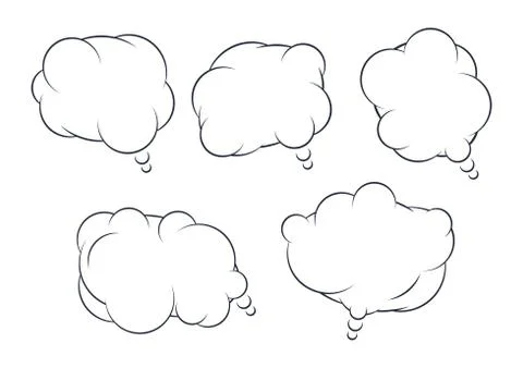 Set of five abstract talking bubbles Stock Illustration