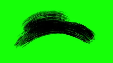 Set of five CG animated black paint brush strokes Stock Footage 112008843