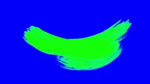 Set of five CG animated green paint brush strokes Stock Footage 112013559