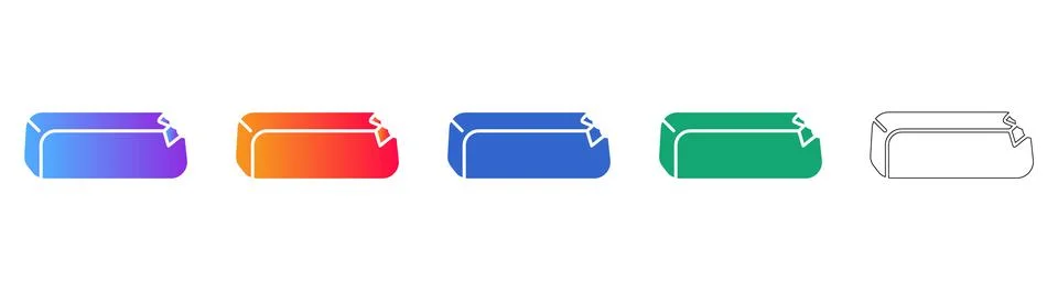 Set of Five Colorful Rectangular Bar Vector Icons Illustrazione stock