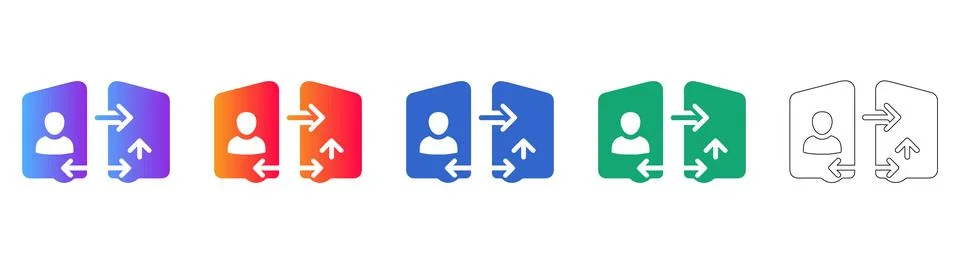 Set of Five Data Synchronization Icons Illustrazione stock