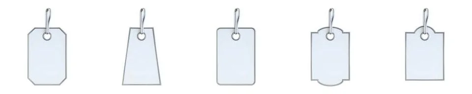 Set of five different shaped labels 3D Set of five different shaped labels... Stock Photos