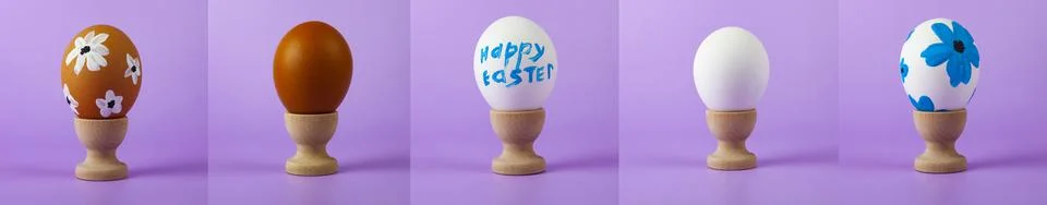 Set of five Easter eggs. Stock Photos