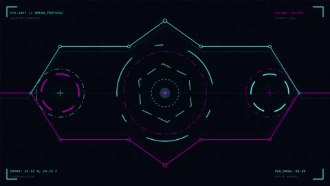 Set of Five Hexagonal Patterns with Concentric Circles Video stock 339392273