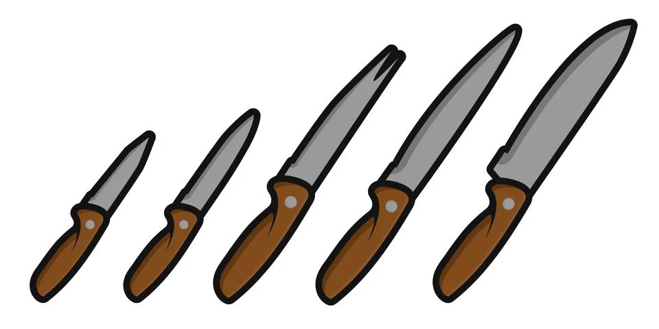 Set of five knifes Stock Illustration