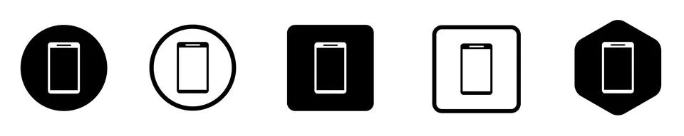 Set of Five Power Button Icons in Various Shapes Vector Pack Illustrazione stock