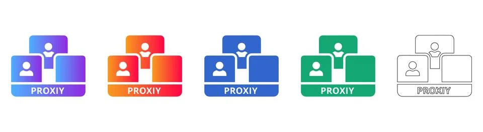 Set of Five Proxi User Management Icons Иллюстрация