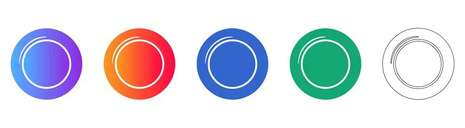 Set of Five Simple Plate Icons Stock Illustration