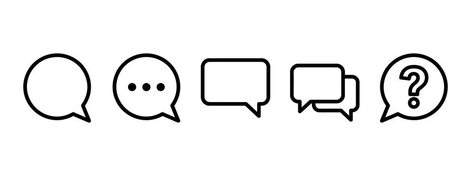 Set of five speech bubble icons with different styles Vector Stockillustratie