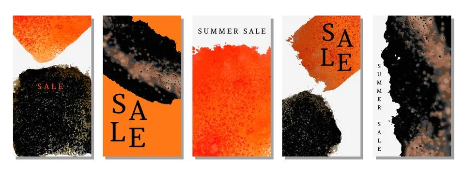 Set of five stories templates Stock Illustration