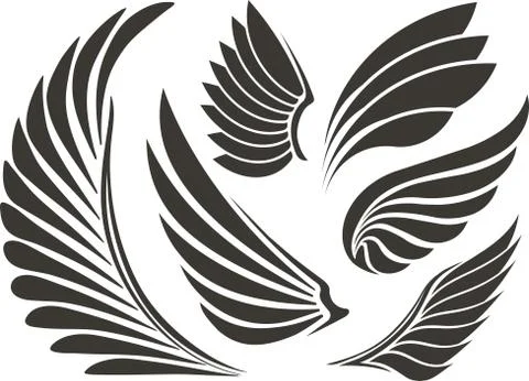 Set of five wings Ilustración de archivo