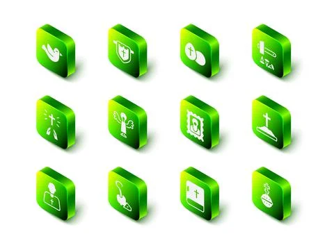 Set Flag with christian cross, Easter egg, Crucifixion of Jesus Christ, Grave 스톡 일러스트