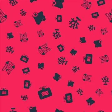 Set Flag Of Egypt, Map of, Egyptian pharaoh and Coral on seamless pattern. .. Illustrazione stock