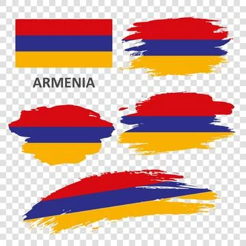 A set of flags of Armenia Stock Illustration