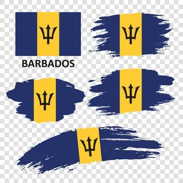 Set flags of Barbados Stock Illustration