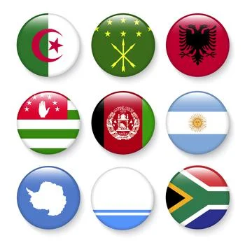 Set of flags in botton stlye,vector design element eps10 illustration Stock Illustration