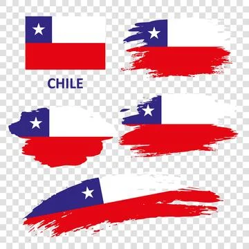 Set of flags of Chile Stock Illustration