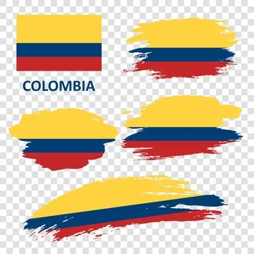 A set of flags of Colombia Stock Illustration