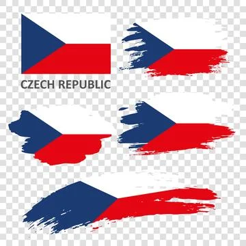 A set of flags of the Czech Republic Stock Illustration