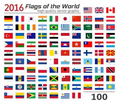 Set of flags of different countries. Stock Illustration