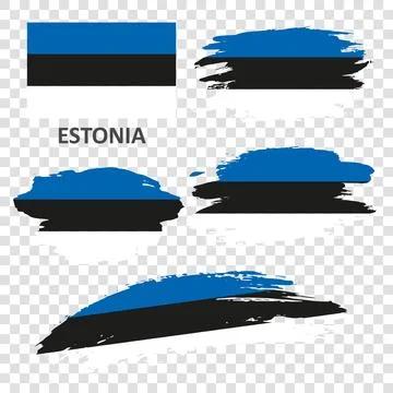Set of flags of Estonia Stock Illustration