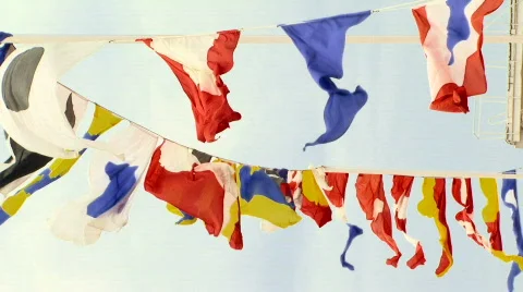 Set of flags Stock Footage 619382