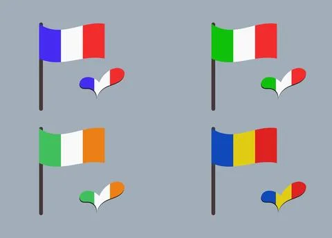 Set of flags Stock Illustration