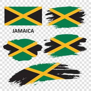 A set of flags of Jamaica Stock Illustration