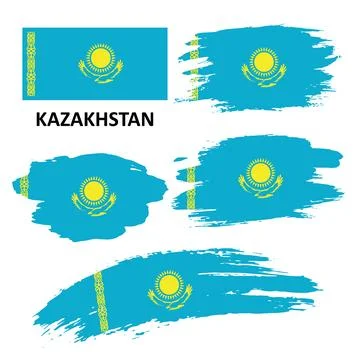 Set of flags of Kazakhstan Stock Illustration