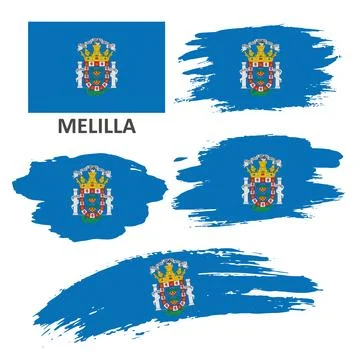 Set of flags of Melilla Stock Illustration
