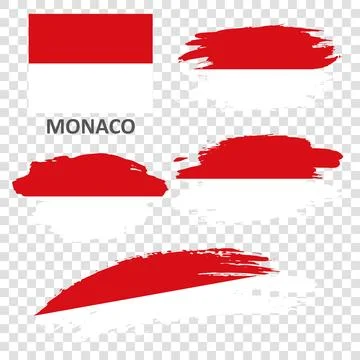 Set of flags of Monaco Stock Illustration