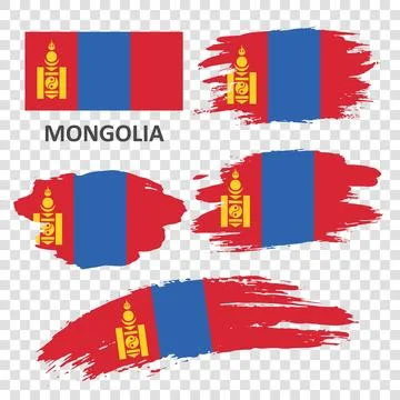 A set of flags of Mongolia Stock Illustration