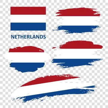 Set of flags of the Netherlands Stock Illustration