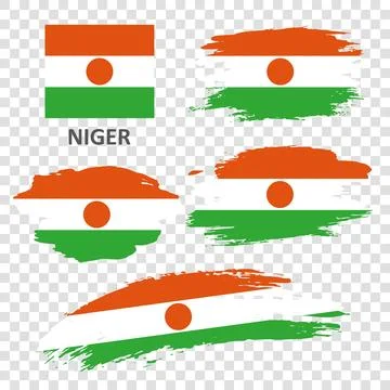 Set flags of Niger Stock Illustration