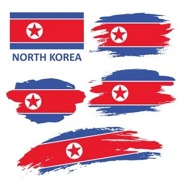 Set of flags of North Korea Stock Illustration